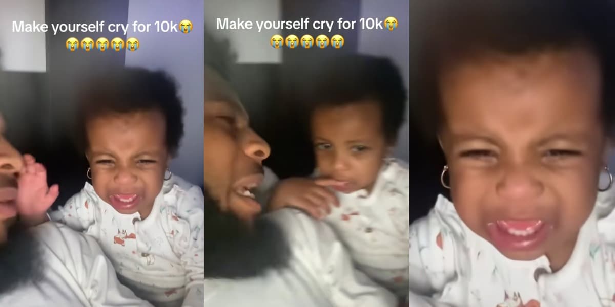 "Cash app the baby quickly" - Little girl bursts into tears as her father instructs her to cry in order to win $10k