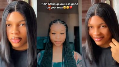 "A handsome princess" - Nigerian lady stuns internet as she transforms boyfriend into woman with makeup