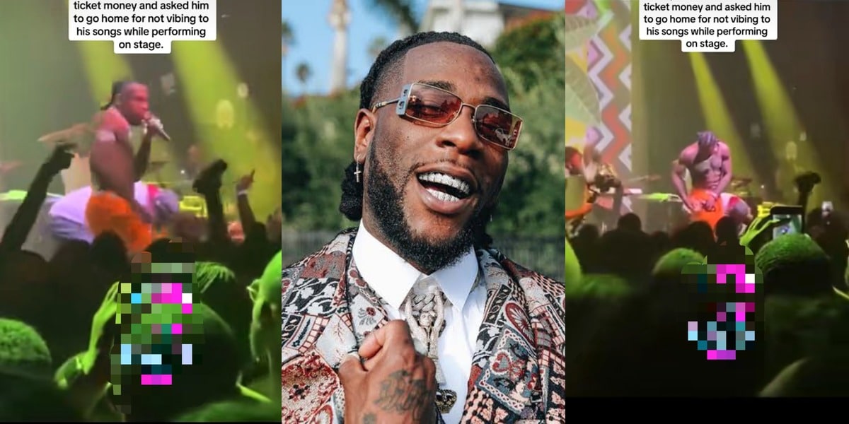 "Go home, escort him out" - Burna Boy refunds fan's ticket money for failing to vibe at concert in throwback video