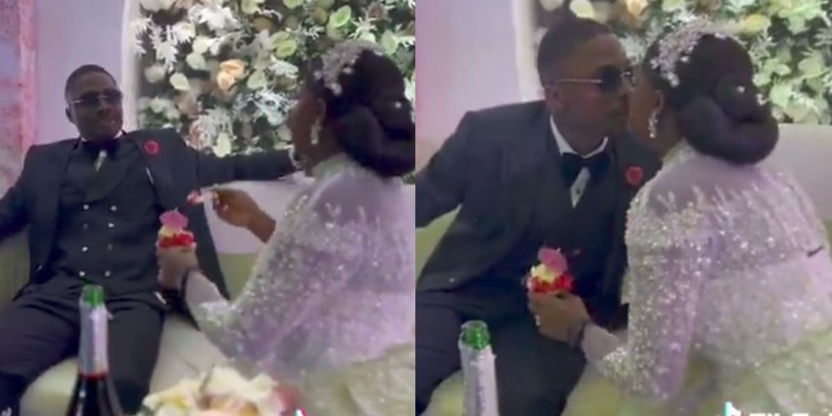 "How did their honeymoon go" – Moment man refused to be fed by bride because she didn't kneel