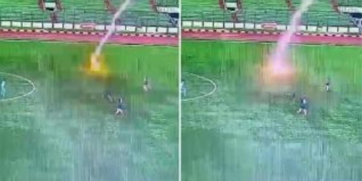 "Village people" – Moment footballer is struck by lightning and killed during a match