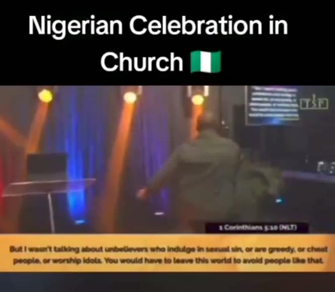 Nigerian Pastor celebrating Super Eagles triumph 