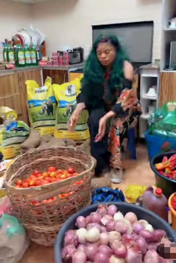 Why I shop every two months – Bobrisky brags as he shows off massive foodstuffs 