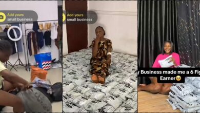 Lady celebrates six figures earning from her business, flaunts huge orders