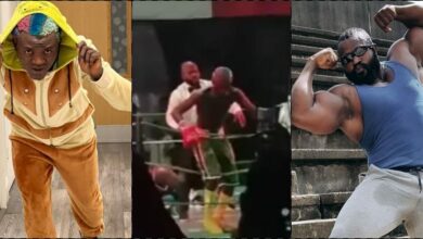 Moment Portable knocks out Kizz Daniel’s bouncer in a boxing match