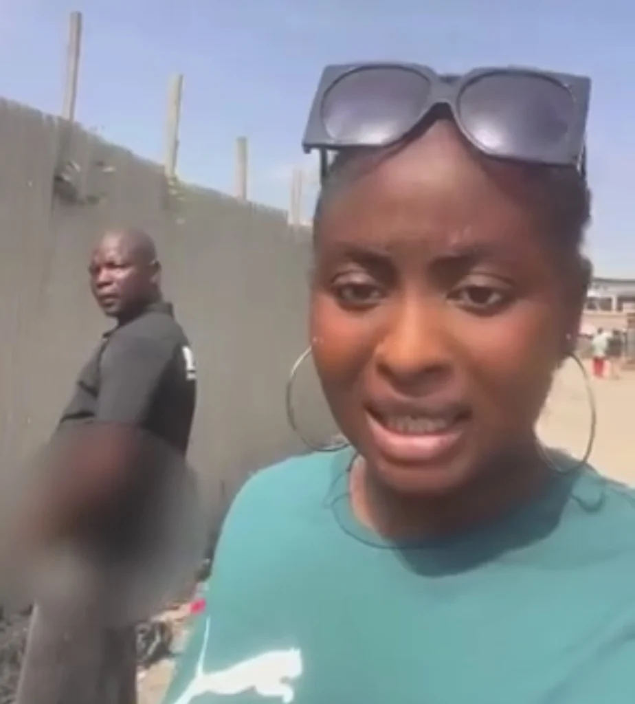 “This is harassment” — Netizens rage as lady records man urinating by the roadside 
