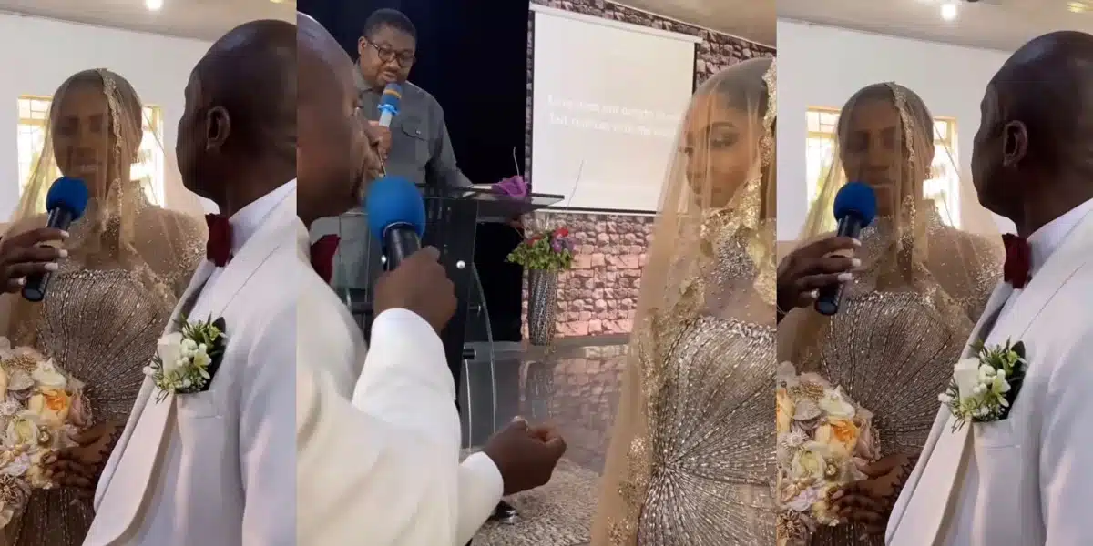 “For better or better, for richer for richer” — Moment bride remix wedding vows