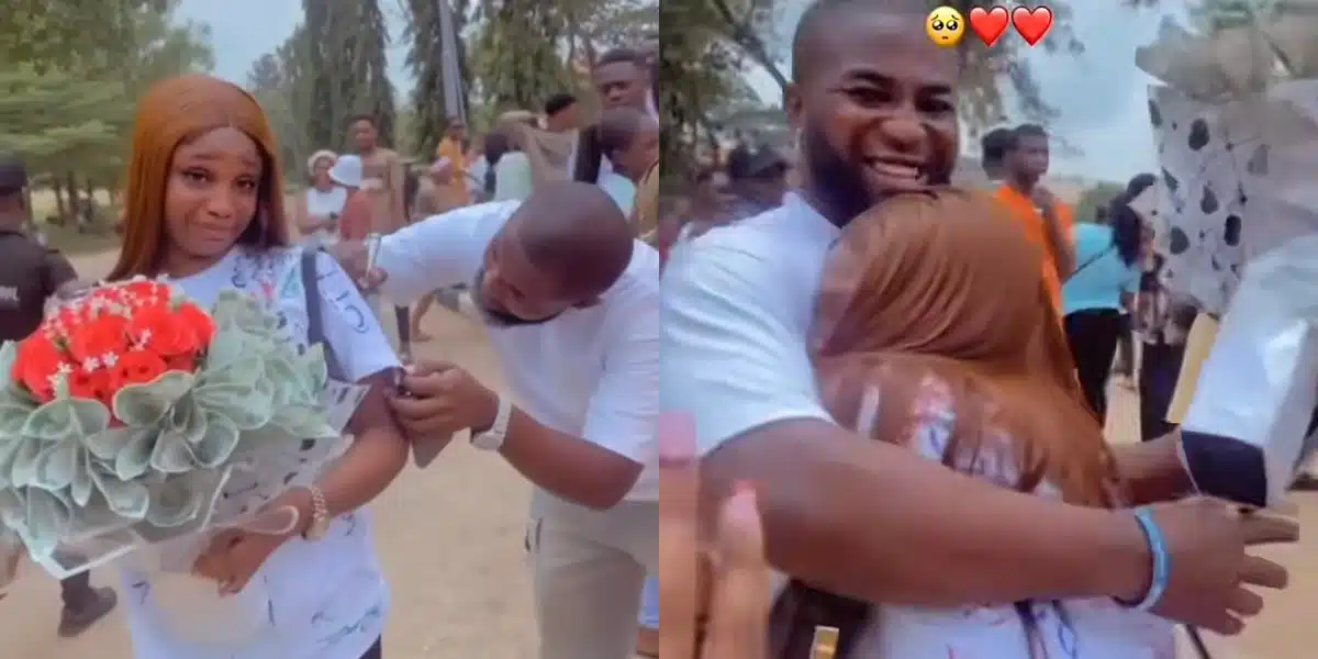 Lady emotional as her brother travels miles to attend her sign out from the university