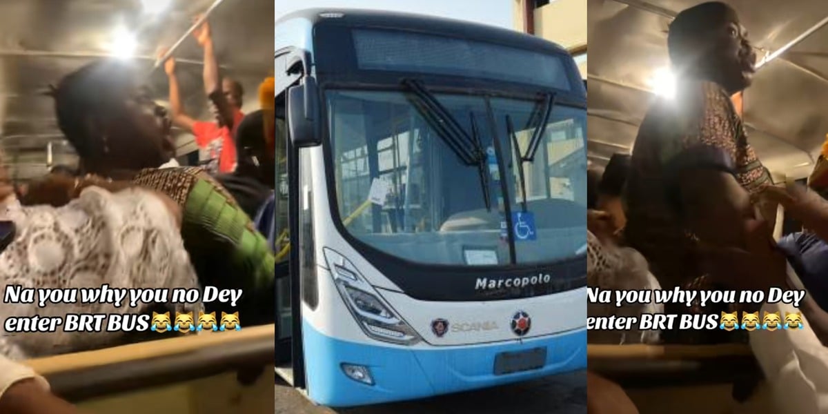"You get husband, you dey do conductor" - Pregnant woman battles female conductor on BRT bus from Oshodi to Sango