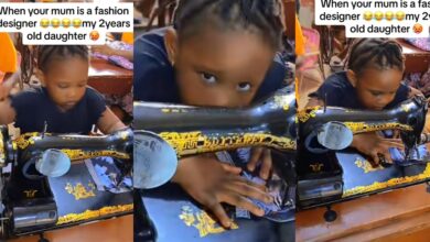 "Genius at the Machine" - 2-year-old toddler stuns internet with sewing skills