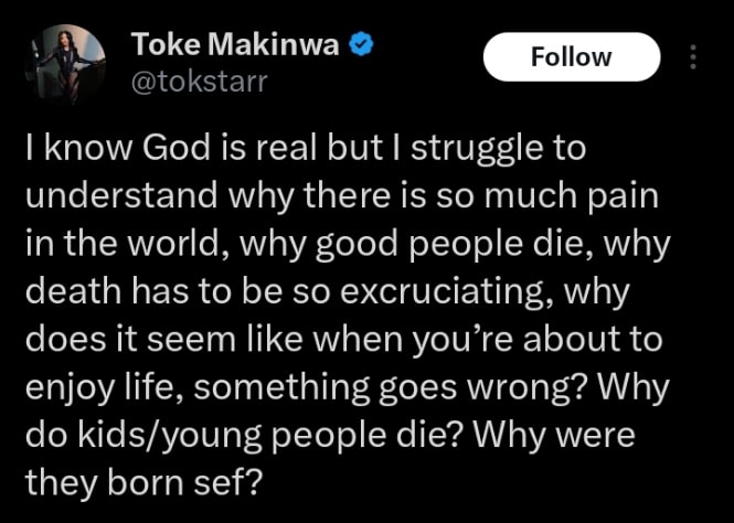 Toke Makinwa on why she tore her prayer requests 