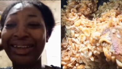 Lady breaks down in tears, seeks advice after making terrible macaroni for family