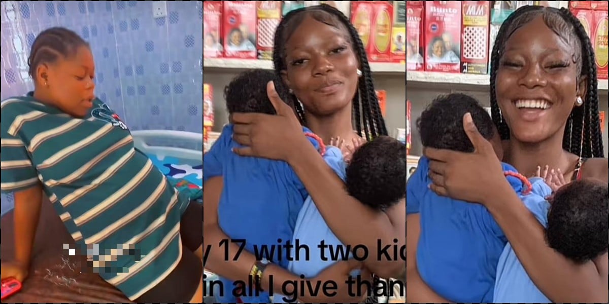 "I'm only 17 with two kids" - Lady counts her blessings