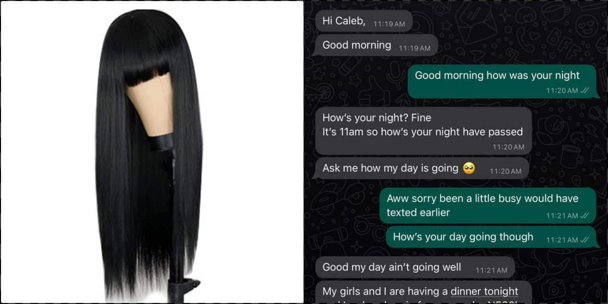 "I only have N80K" - Tech bro shocked as female friend begs him N500K for wig