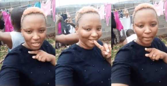 Lady elated as her boyfriend washes her pants and bra (Photos)