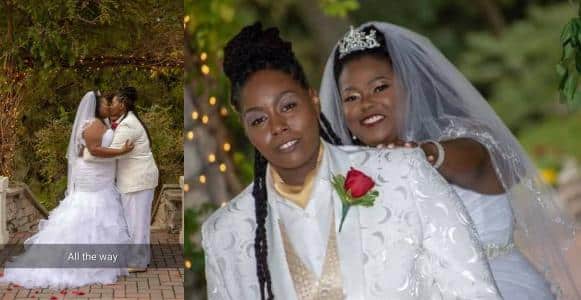 Nigerian lady ties the knot with her lesbian Lover (Photos) 