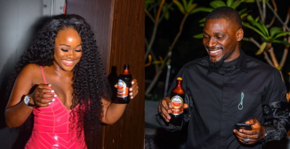 Reality stars, Tobi and Cee-c spotted at a dinner party