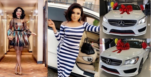 Tonto Dikeh shows off Bobriskyâ€™s new Mercedes-Benz (Photos)