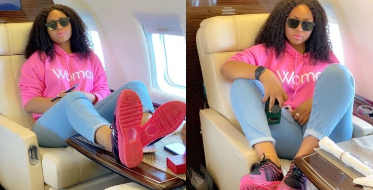 I’m a boss in the making – Regina Daniels says aboard private jet