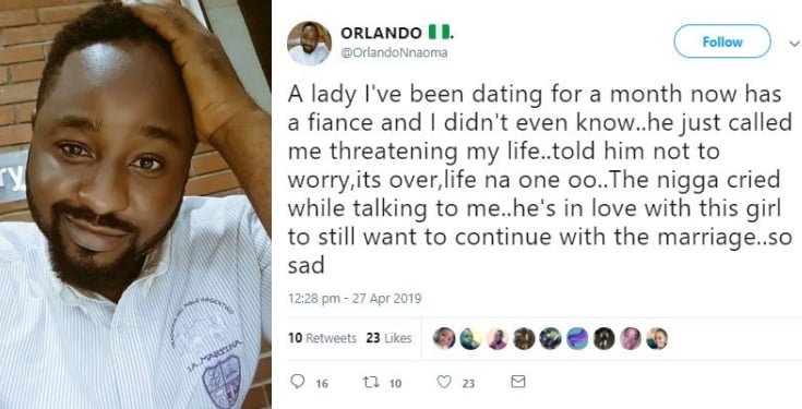 Man shares his experience with the fiancé of his girlfriend