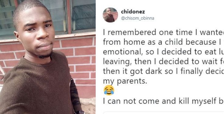 Nigerian man narrates how he changed his mind from running away from home as a kid