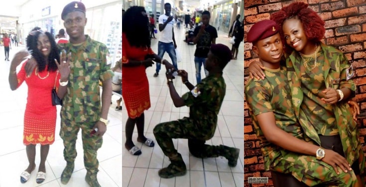 Nigerian soldier proposes to lady he met on Facebook (Video)