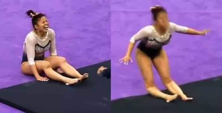 Shocking moment US gymnast breaks both legs while competing (video)