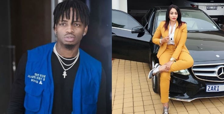 Zari reacts after her ex, Diamond, accused her of cheating on him with Peter PSquare