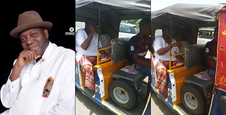 Nigerian Diplomat jumps out of convoy, boards Keke to escape 2-hour traffic jam