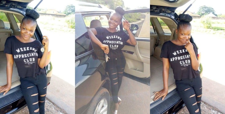 19-year-old Nigerian lady gifts herself a new Toyota SUV (Photos)