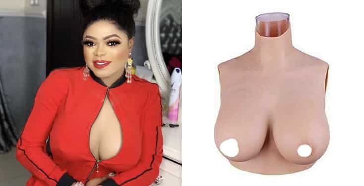 Nigerians react after Bobrisky shared photos of his 'Installed' boobs