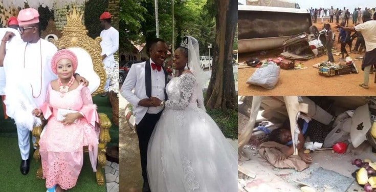 Lady weds after surviving a fatal accident few days to her wedding (Photos)