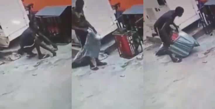 Man caught on CCTV stealing generator In Lagos (Video)