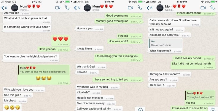 Nigerian lady pranks her mother, claims she's pregnant 