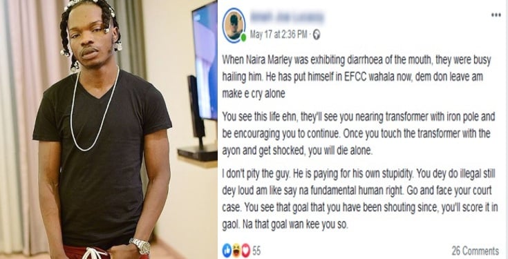 People hailing you have now abandoned you – Man mocks Naira Marley