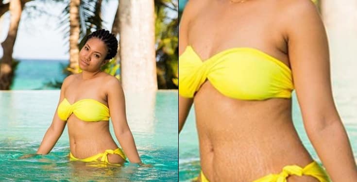 Anna Ebiere Banner shows off stretch marks on her body