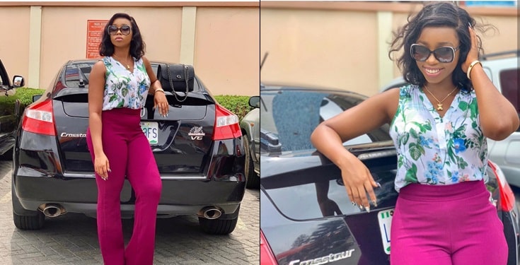 BBNaija's Bambam flaunts new car