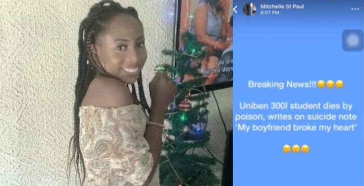 300L UNIBEN MLS student, Christabel commits suicide (video)