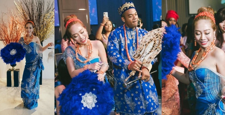 Adorable photos from a Nigerian man's wedding to a Taiwanese lady