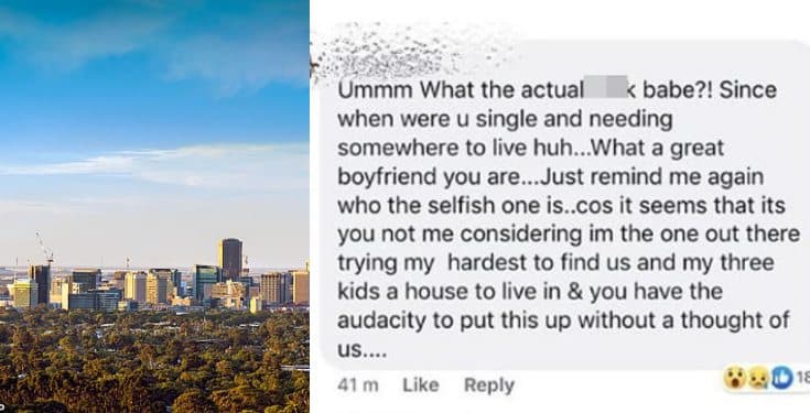 Lady blasts her boyfriend for announcing he's single & looking for a room' to rent