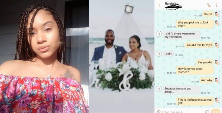 Lady finds out that her boyfriend of two years just got married