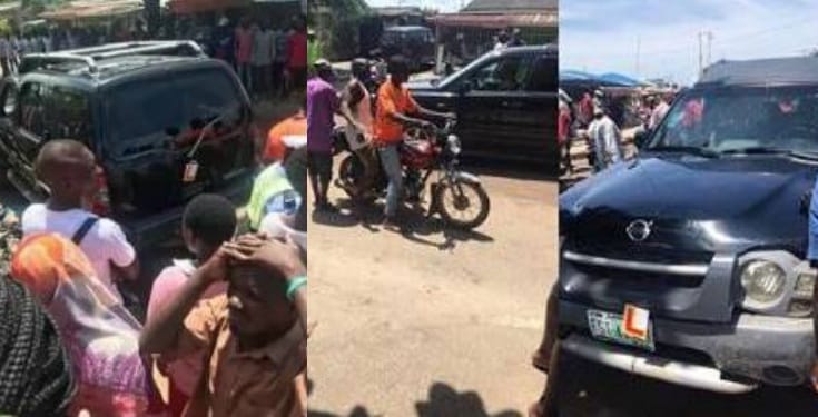 Learner abandons car, flees after killing someone in Satellite, Lagos (Photos)