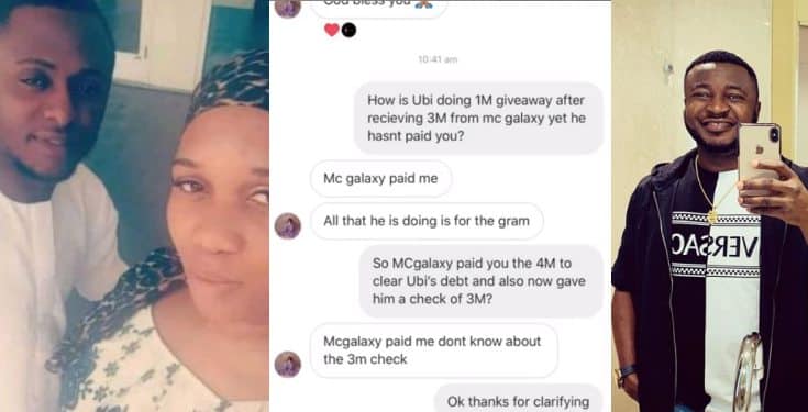MC Galaxy allegedly pays off Ubi Franklin’s debt to Sandra Iheuwa