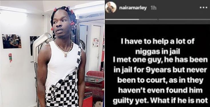 Naira Marley vows to help wrongly accused 'n**gas in jail'