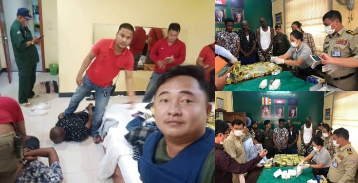 3 Nigerians arrested with 21 bags of drugs in Cambodia (video)
