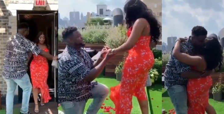 Davido's brother, Adewale proposes to his girlfriend, Kani (video)