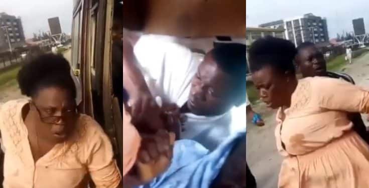 Lady fights man who allegedly sexually harassed her in public bus (video)