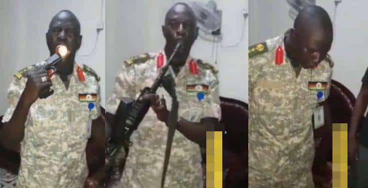 Soldier fires gun into his mouth to put his bulletproof charm to work (video)