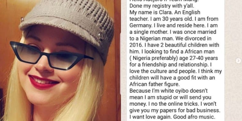 German Woman Is Looking For Nigerian Man To Marry