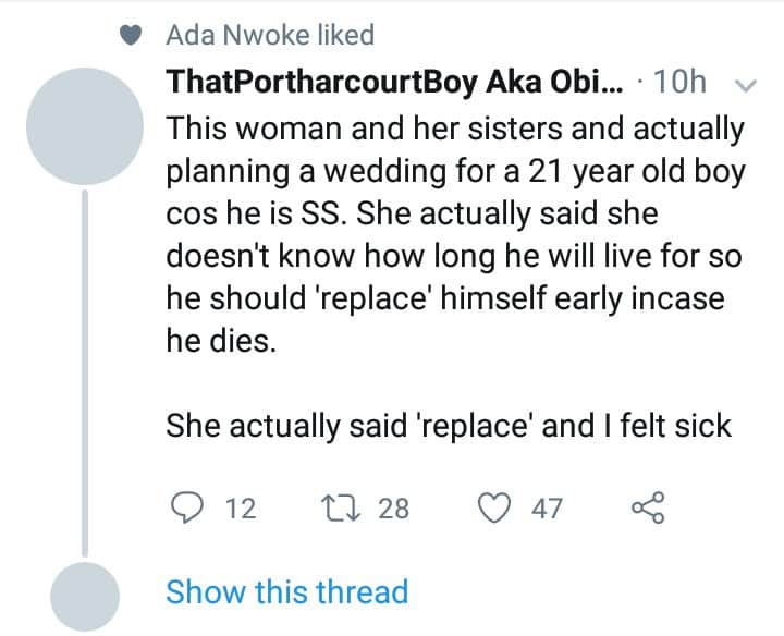 21-year-old boy set to marry because he has the SS genotype